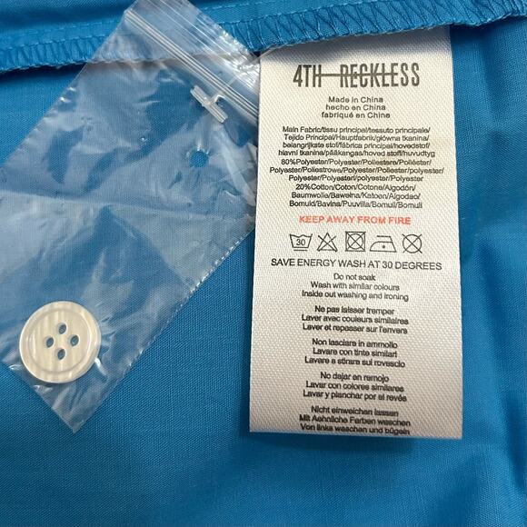 NWT 4th & Reckless Blue Capri Oversized Shirt. Size M - Picture 11 of 13
